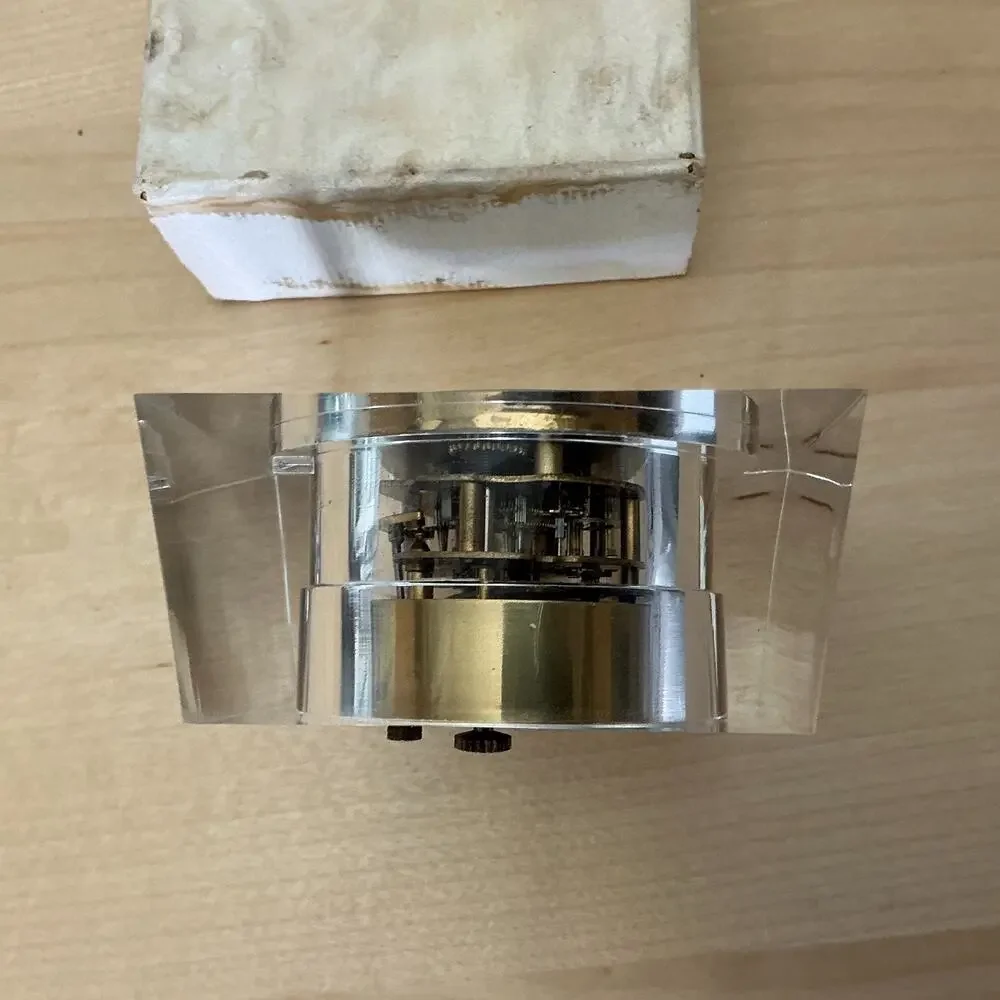 Vintage Seth Thomas Solitaire No 0787 Lucite Alarm Clock w Box As Is Not Wrkng